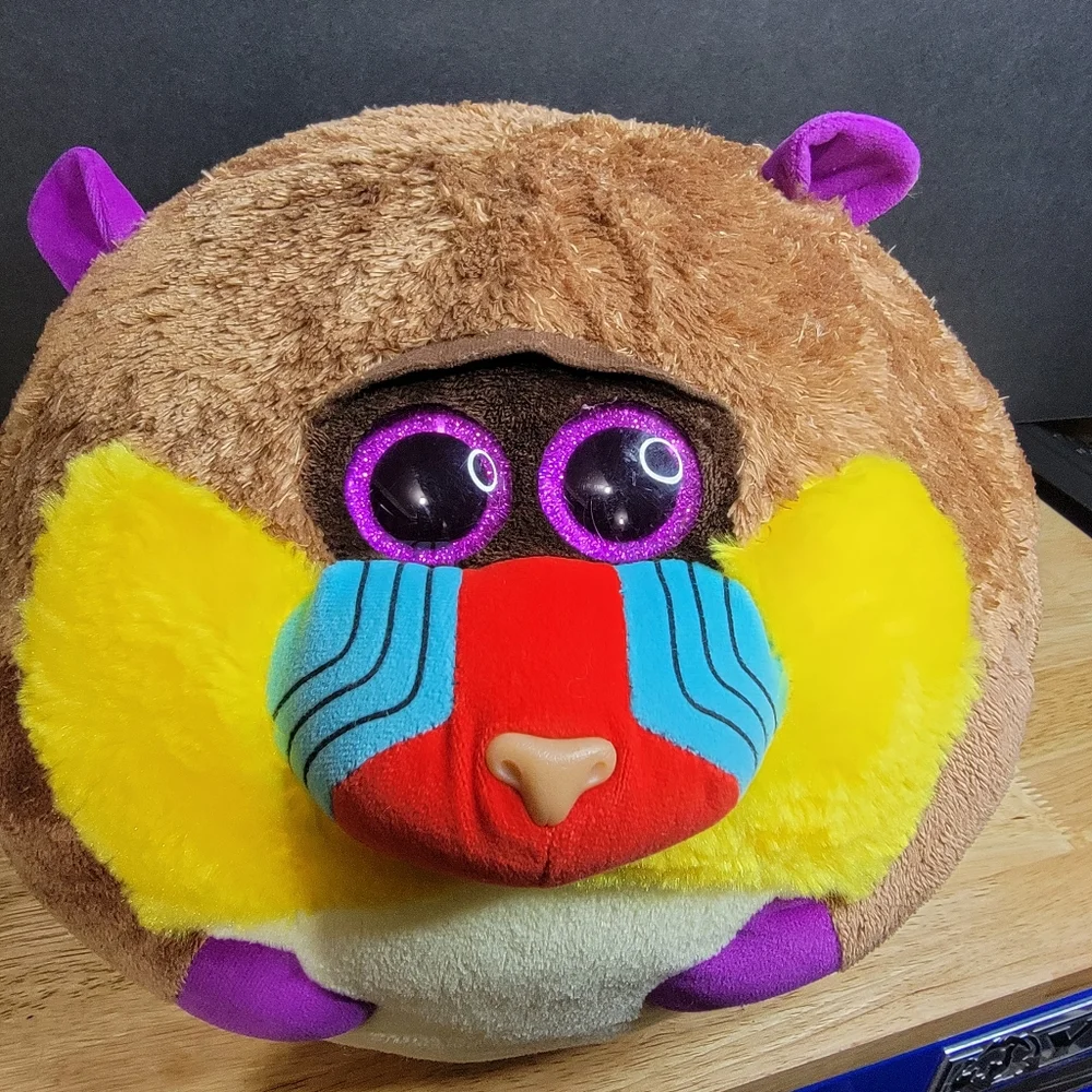 TY‎ Beanie Ballz Charlie Baboon Monkey Plush Round